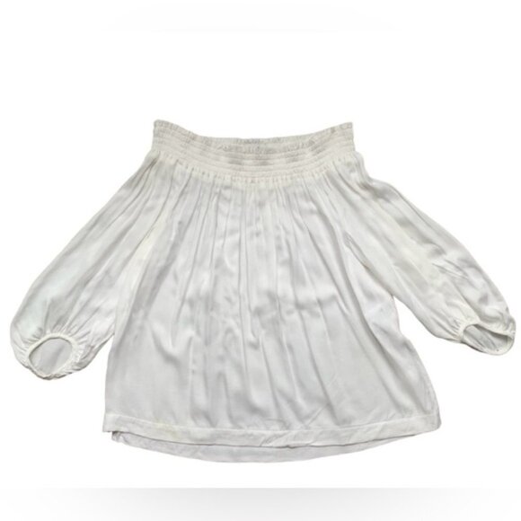 Aritzia Babaton Blouse Off The Shoulders 3/4 Length Sleeve White Size XS - Picture 3 of 15